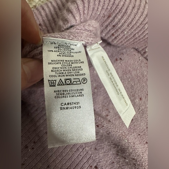 LOFT purple speckled oversized sweater pullover size SP - Picture 6 of 7